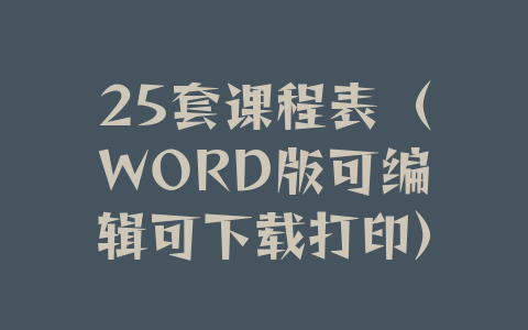 25套课程表（WORD版可编辑可下载打印）